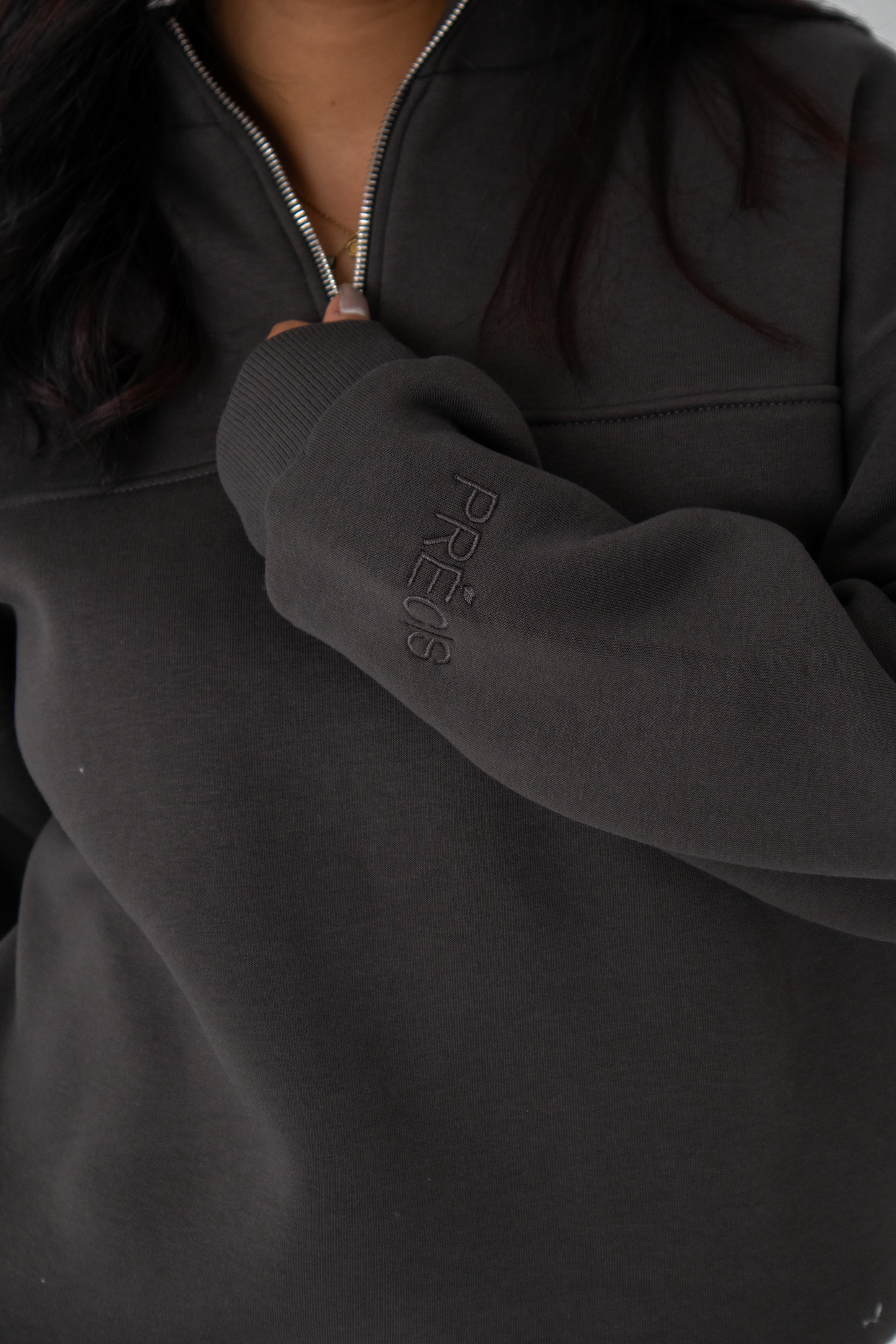 Stone Grey Classic Quarter-Zip Pullover